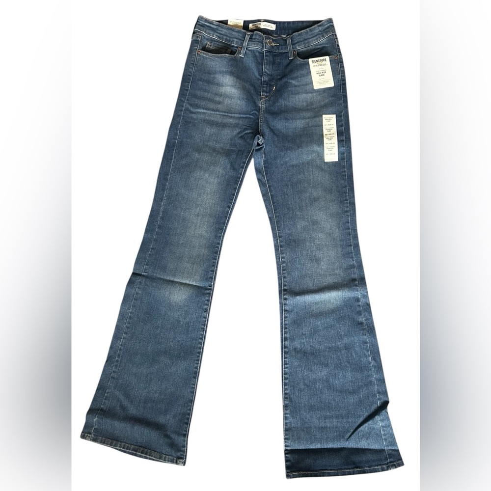 Levi Strauss Signature High Rise Blue Flare Women's Jeans - Picture 1 of 7